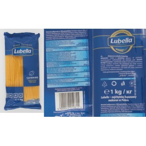 Lubella Catering Makaron Pszenny Bezjajeczny Spaghetti Duża Paczka 1kg X12
